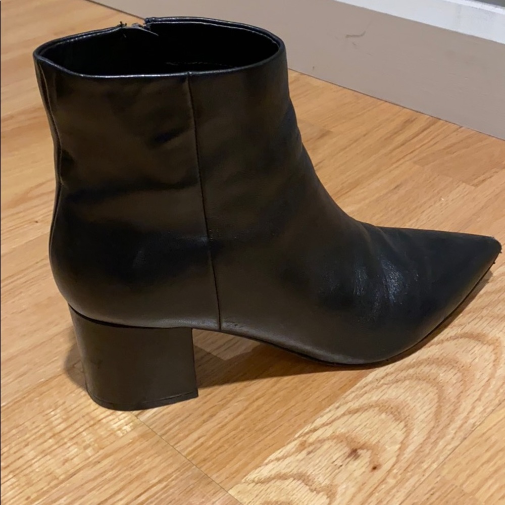 Marc Fisher Faux Black Leather Booties - size 10